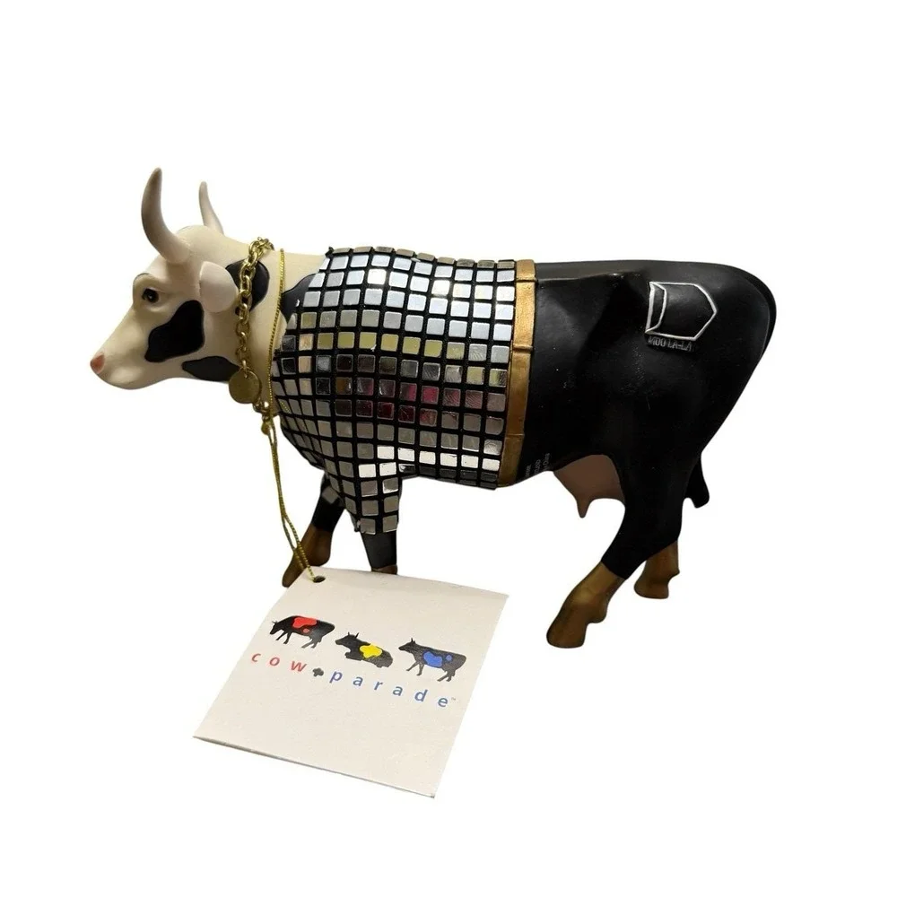 Westland Cow Parade Disco Cow 2001 Decorative figure #9134 w/Box & Tag